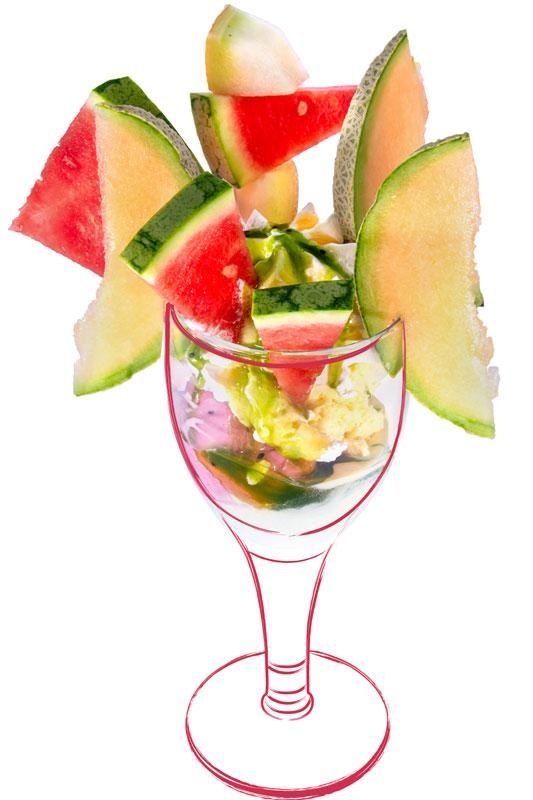 Melonen Eisbecher