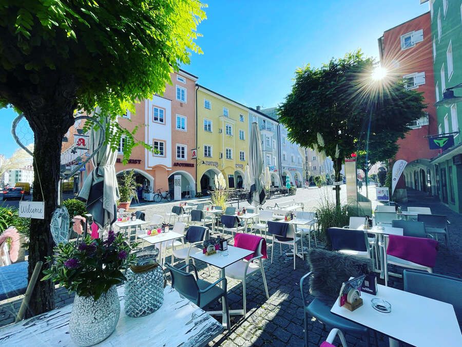 Terrasse im San Marco / Fußgängerzone Rosenheim