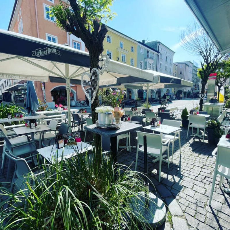 Terrasse im San Marco / Fußgängerzone Rosenheim