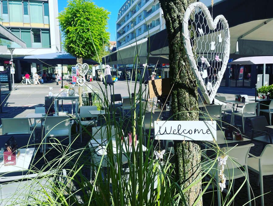 Terrasse im Eiscafé San Marco /Rosenheim