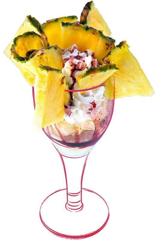 Ananas Eisbecher